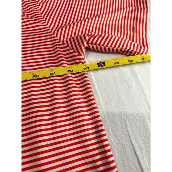 Tabasco Sport Polo Shirt Men's Size L Golf Wicking Short Sleeved Striped Orange - Picture 6 of 7